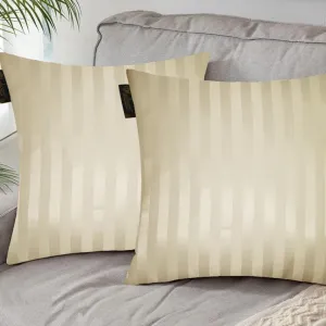 Modern Stripe Polyester Cushion Covers | Set of 2 | 12x12 Inches |