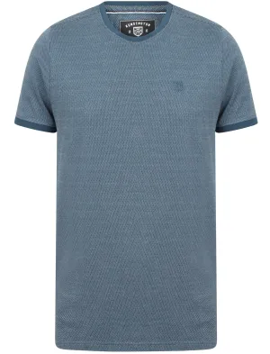 Murphy Jacquard Cotton Jersey T-Shirt In Ensign Blue - Kensington Eastside