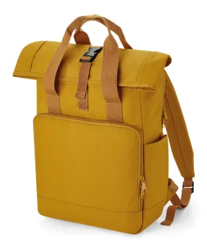 Mustard - Recycled twin handle roll-top laptop backpack