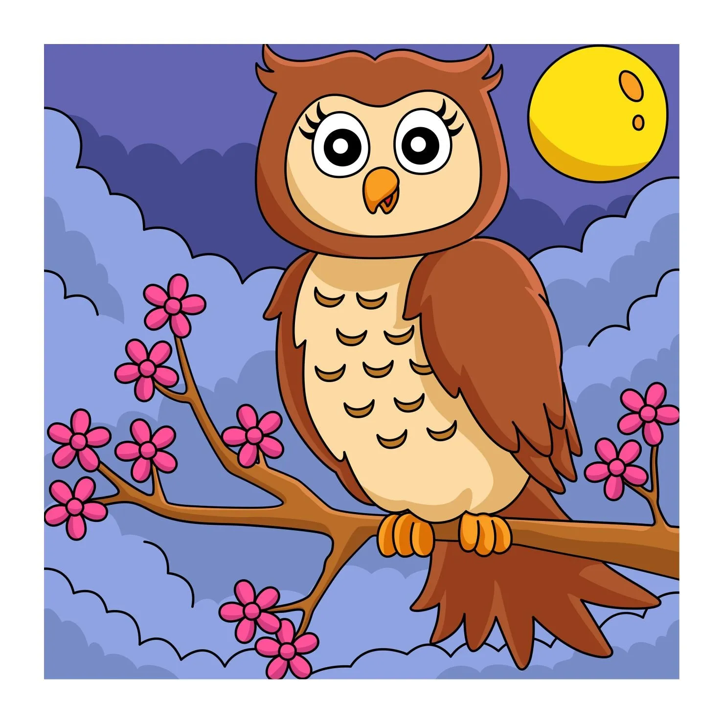 Owl On A Branch DIY Canvas Base for Painting