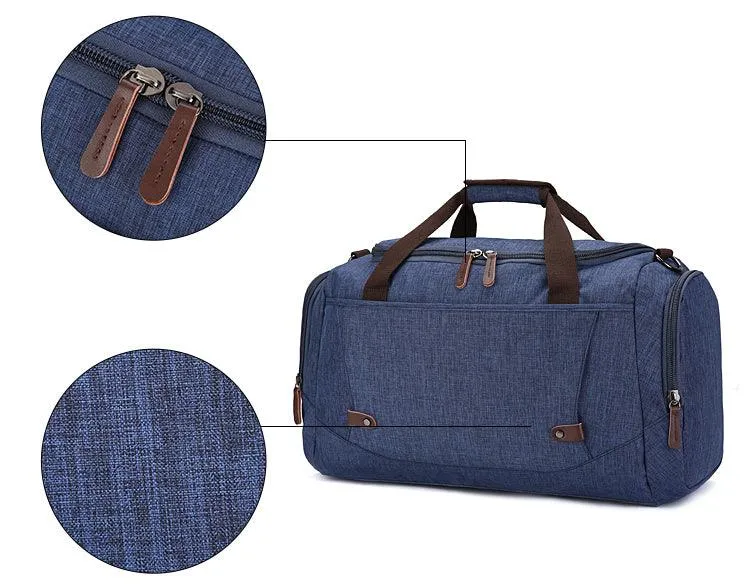 Oxford Multi Pocket Water Resistant Large Capacity Luggage Blue Bags