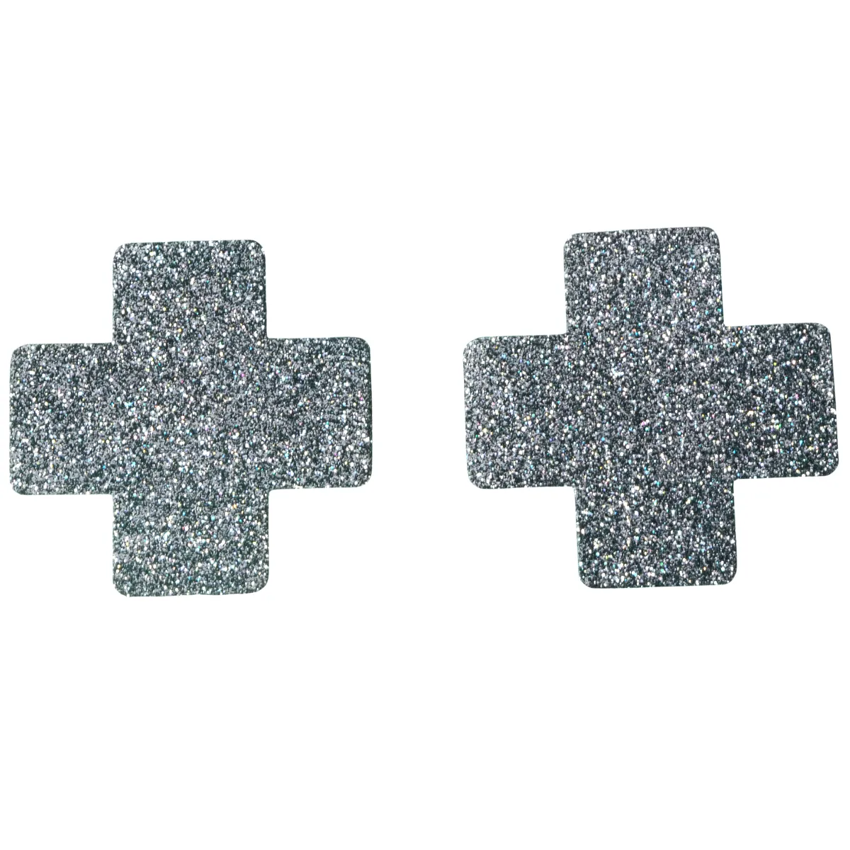 Pasties Large Black Glitter Cross Nipple Covers 5 Pair