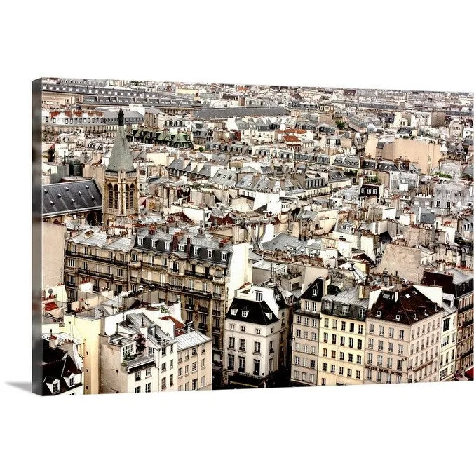 "Aerial view of Paris, neighborhood of Notre Dame de Paris." Canvas Wall Art