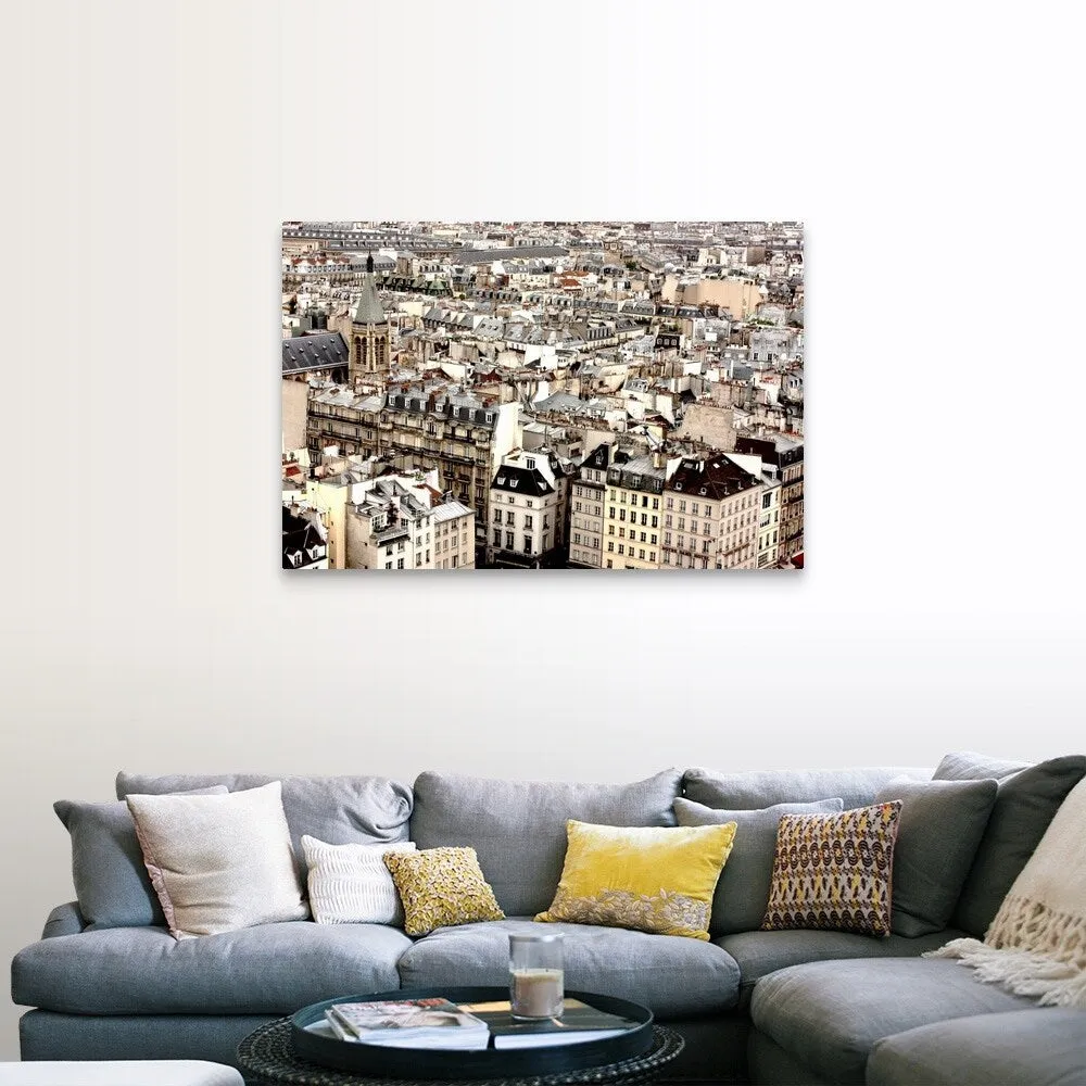 "Aerial view of Paris, neighborhood of Notre Dame de Paris." Canvas Wall Art