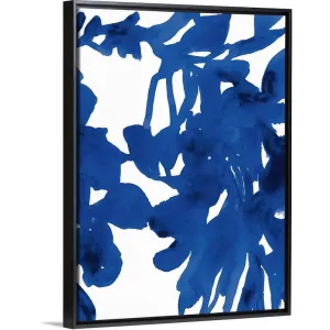 "Azure Silhouette I" Black Float Frame Canvas Art