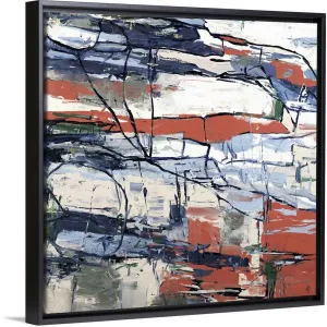 "Block by Block" Black Float Frame Canvas Art