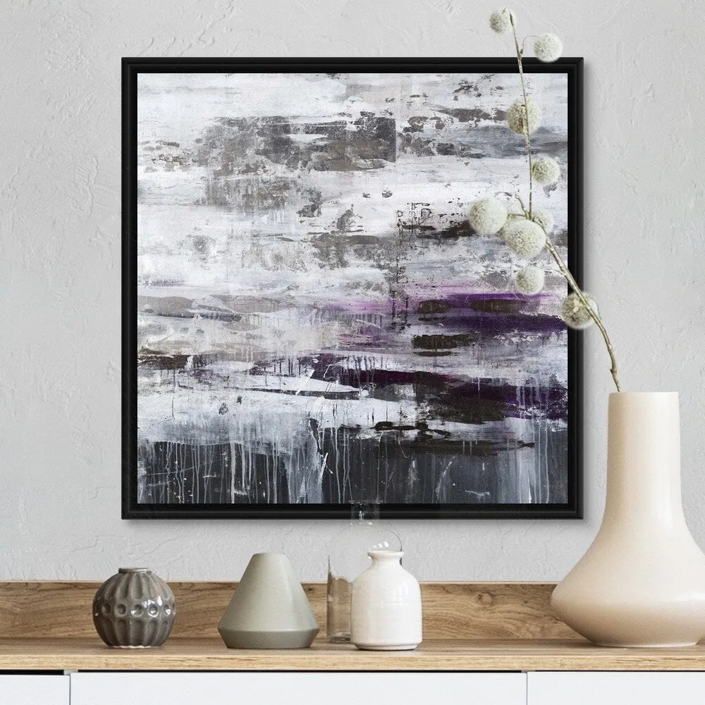 "Dazzled Black" Black Float Frame Canvas Art