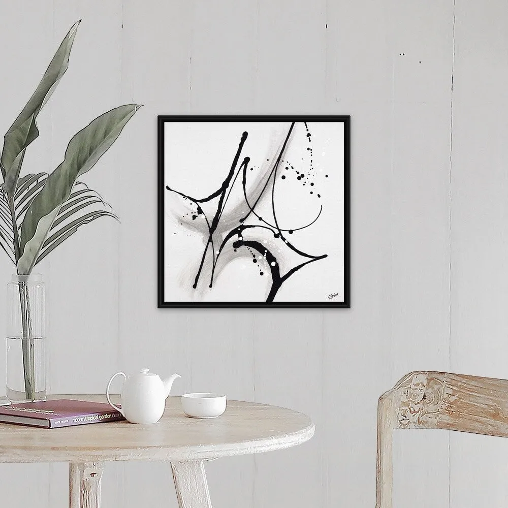 "Divine III" Black Float Frame Canvas Art