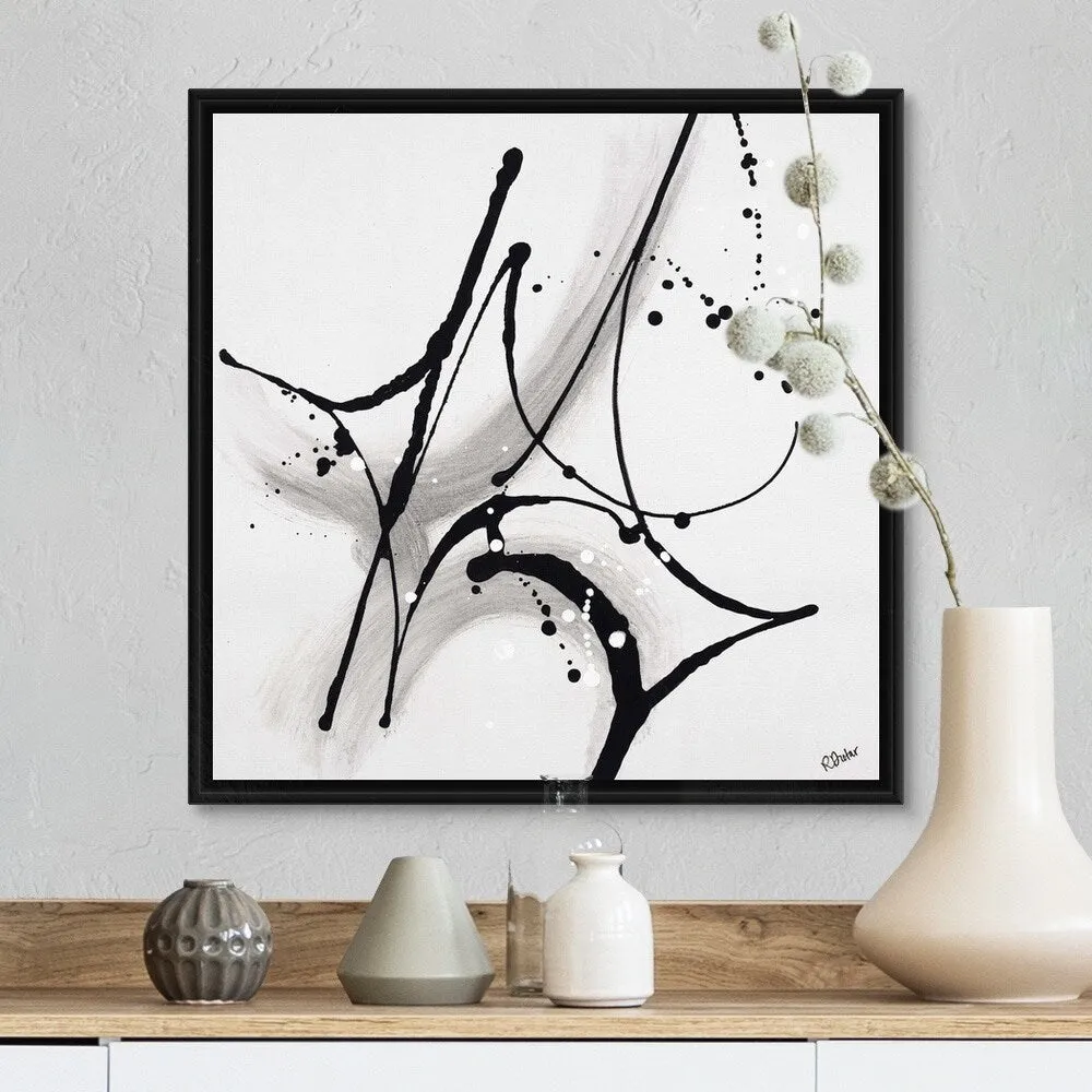 "Divine III" Black Float Frame Canvas Art