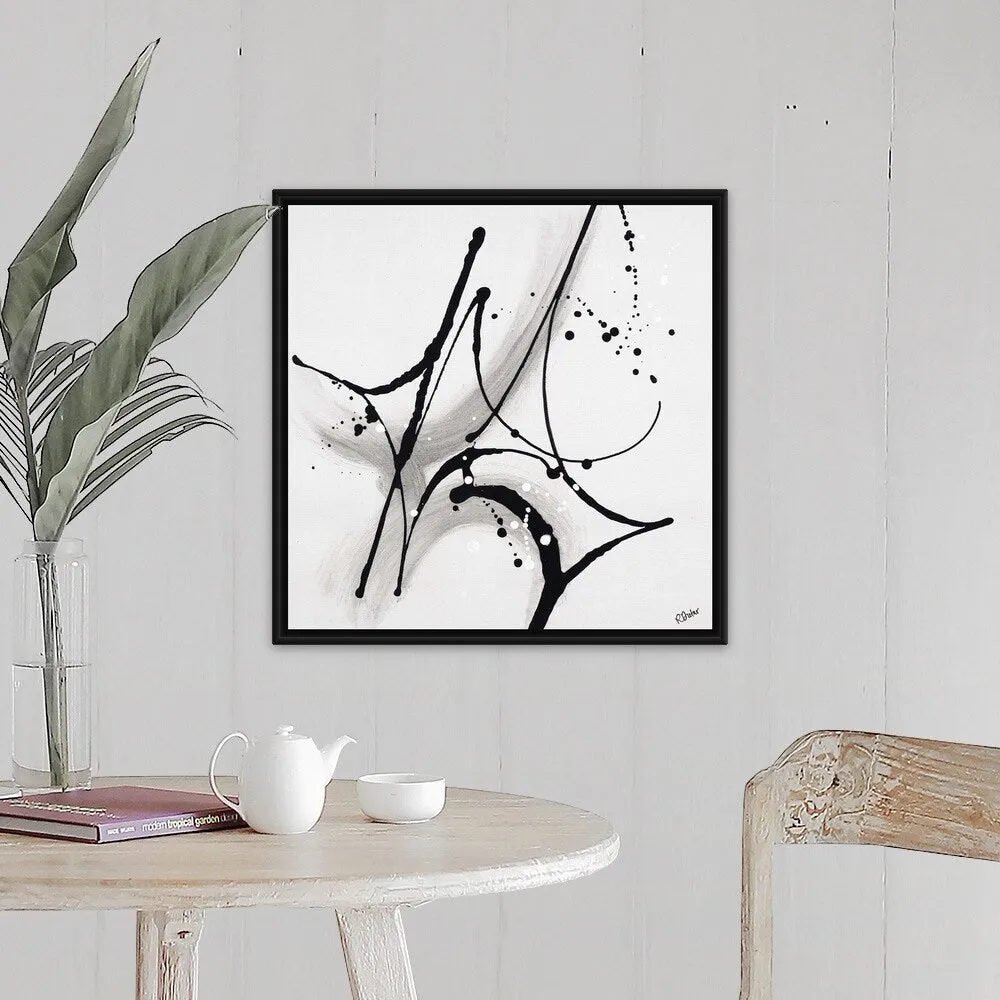 "Divine III" Black Float Frame Canvas Art