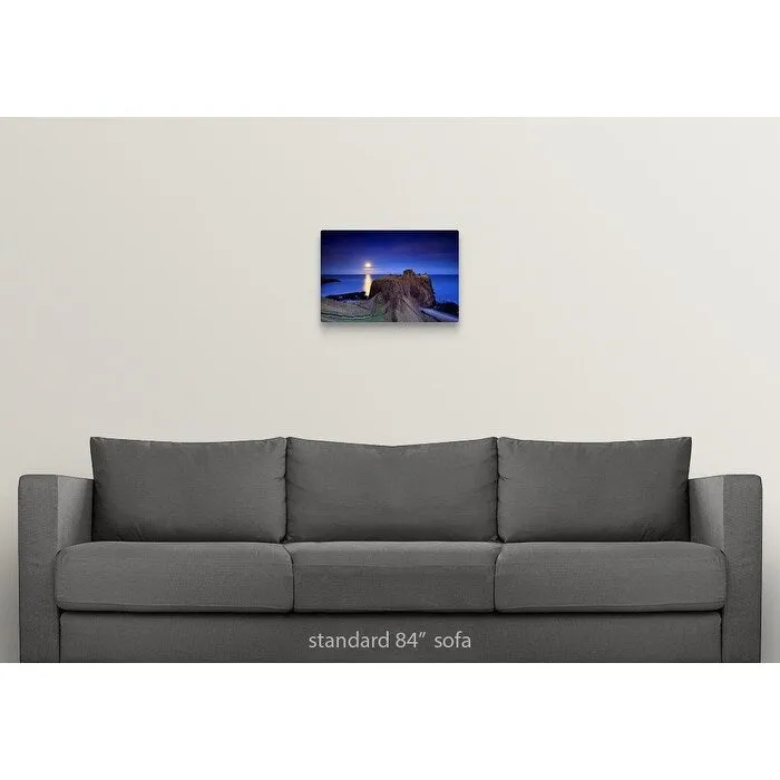 "Full moon is rising over Dunnottar castle near Stonehaven" Canvas Wall Art