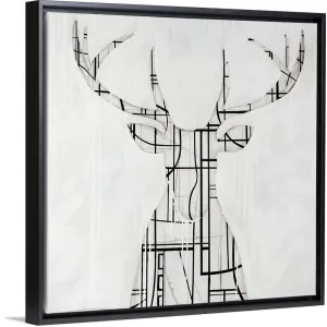 "Gridlock" Black Float Frame Canvas Art