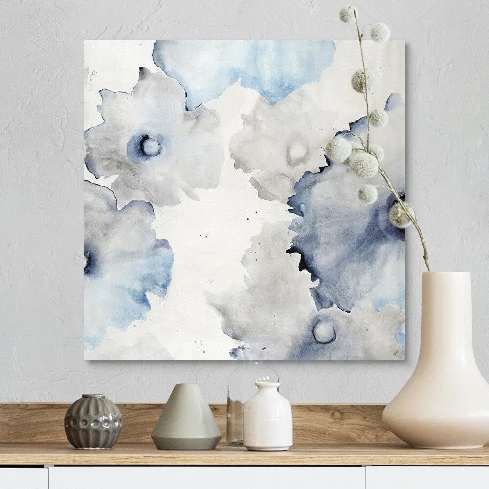 "Indigo Water Blossoms" Canvas Wall Art