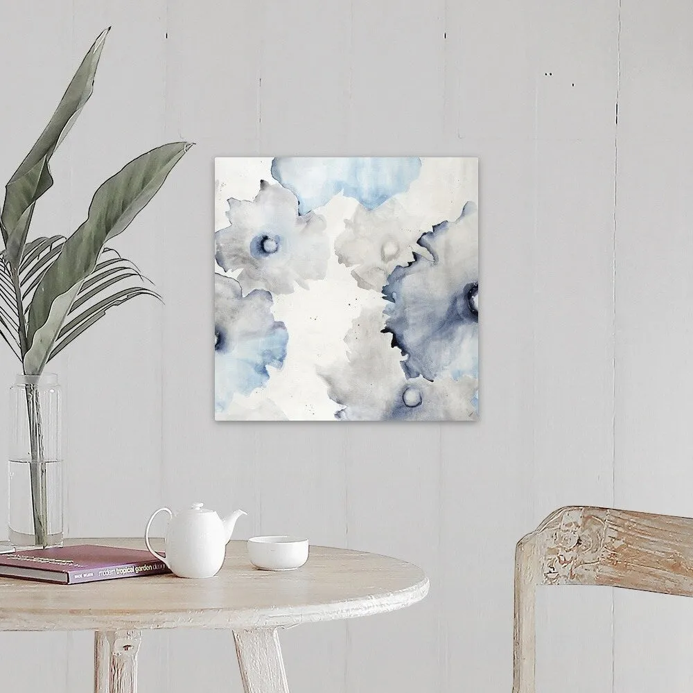 "Indigo Water Blossoms" Canvas Wall Art