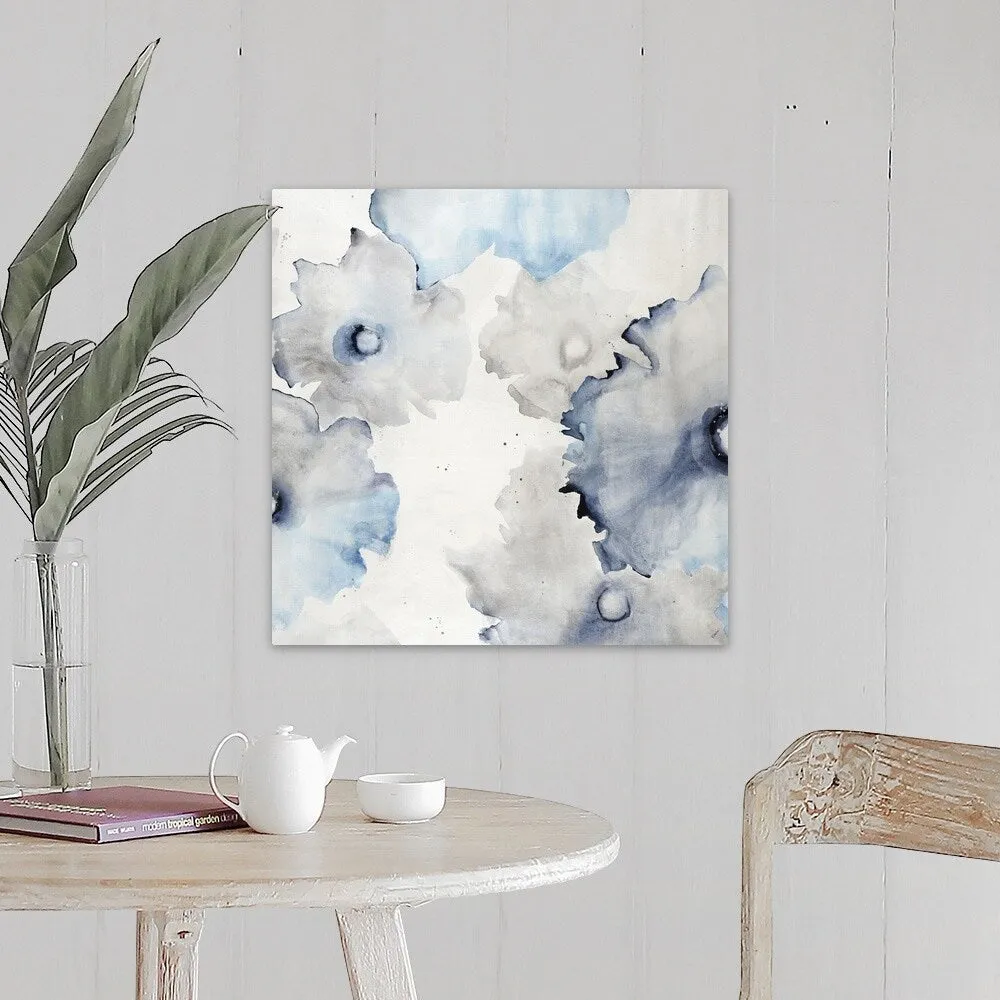 "Indigo Water Blossoms" Canvas Wall Art