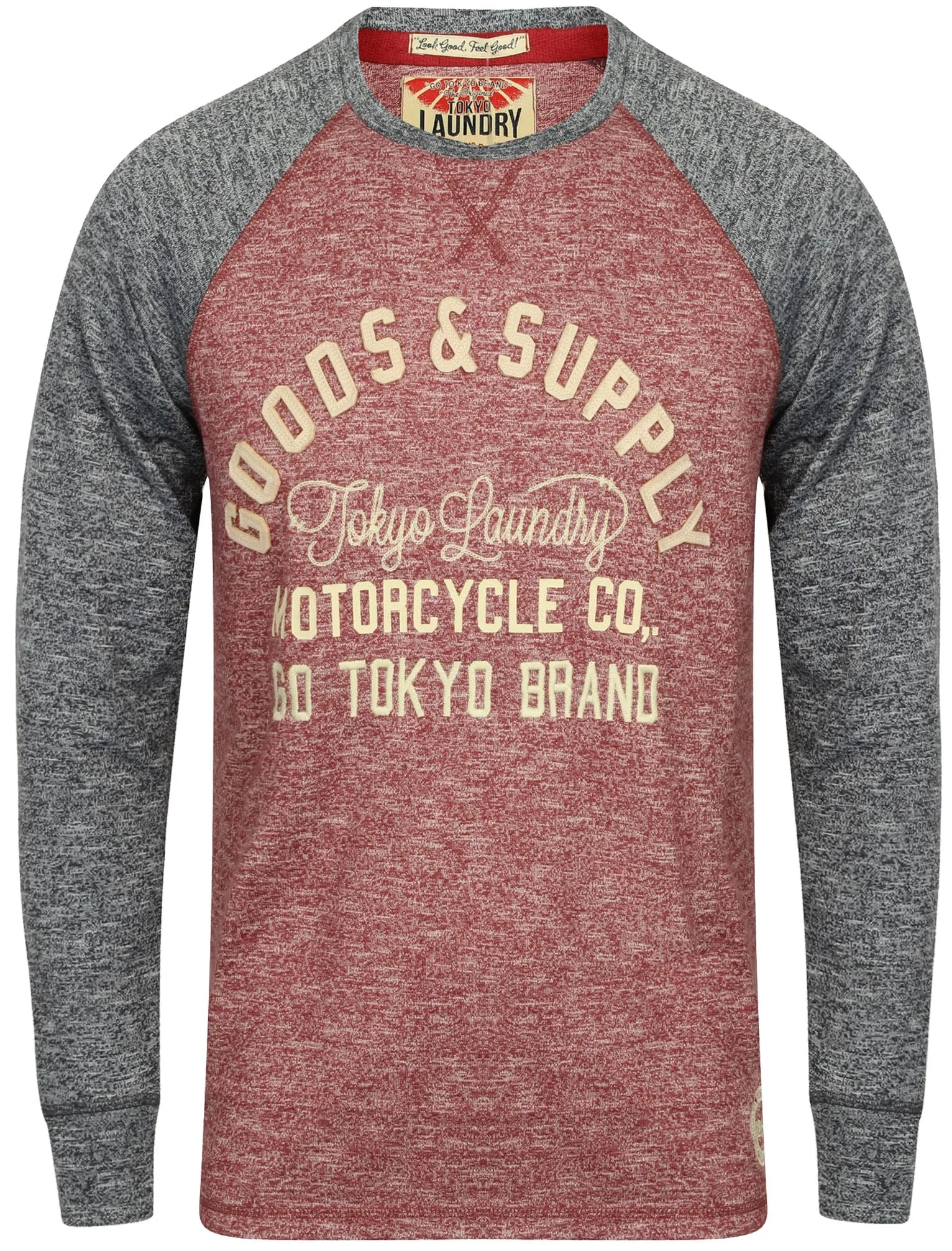 Redwing Cove Raglan Long Sleeve Motif Top in Oxblood - Tokyo Laundry