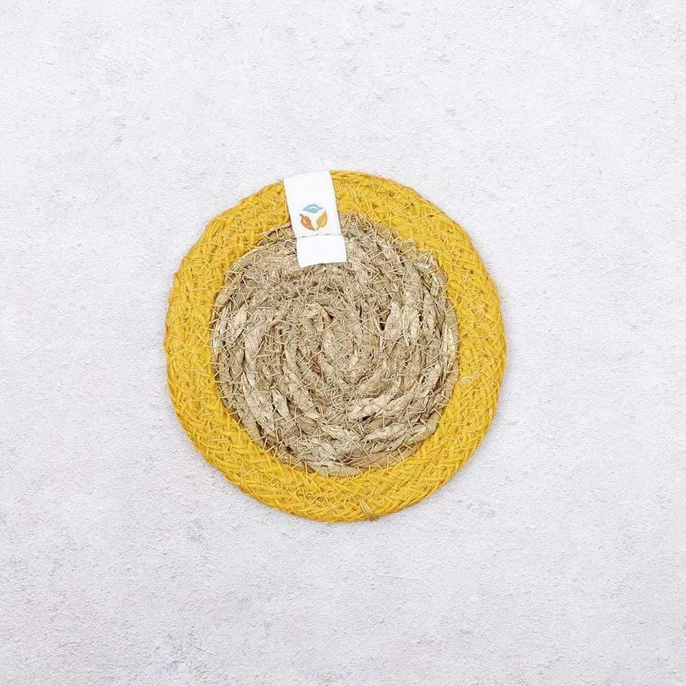 Respiin Round Seagrass & Jute Coaster