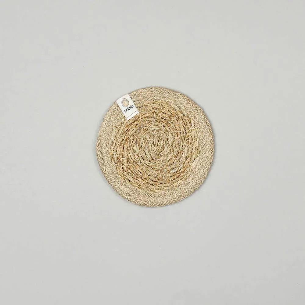 Respiin Round Seagrass & Jute Coaster