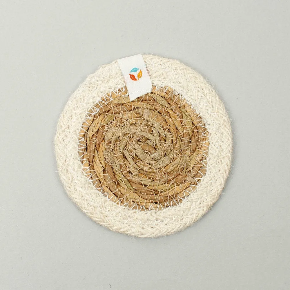 Respiin Round Seagrass & Jute Coaster