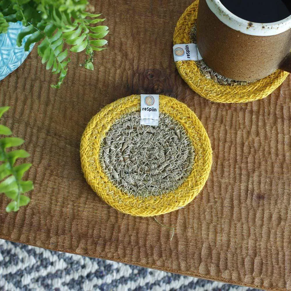 Respiin Round Seagrass & Jute Coaster