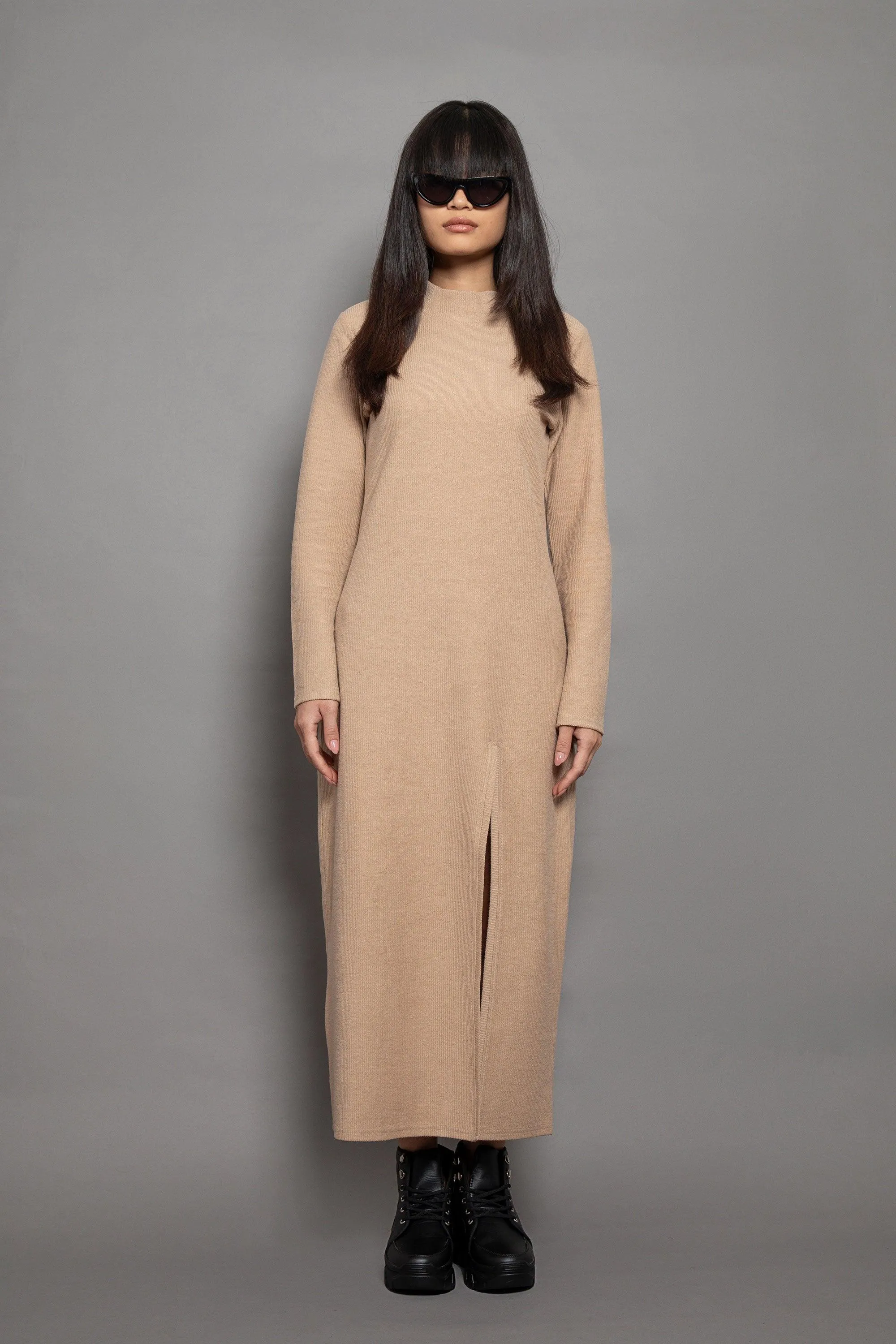 Reverse French Terry Long Dress