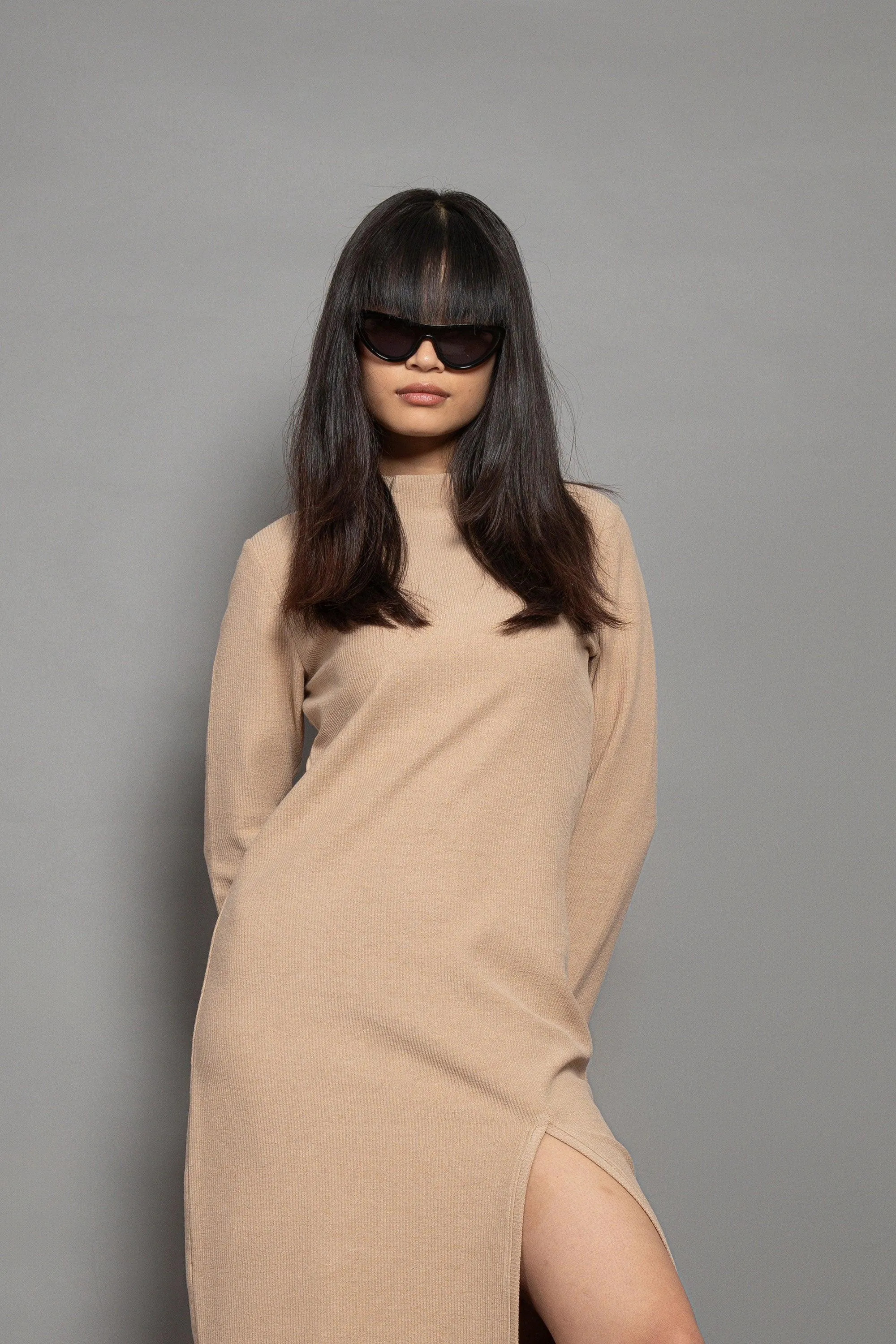 Reverse French Terry Long Dress