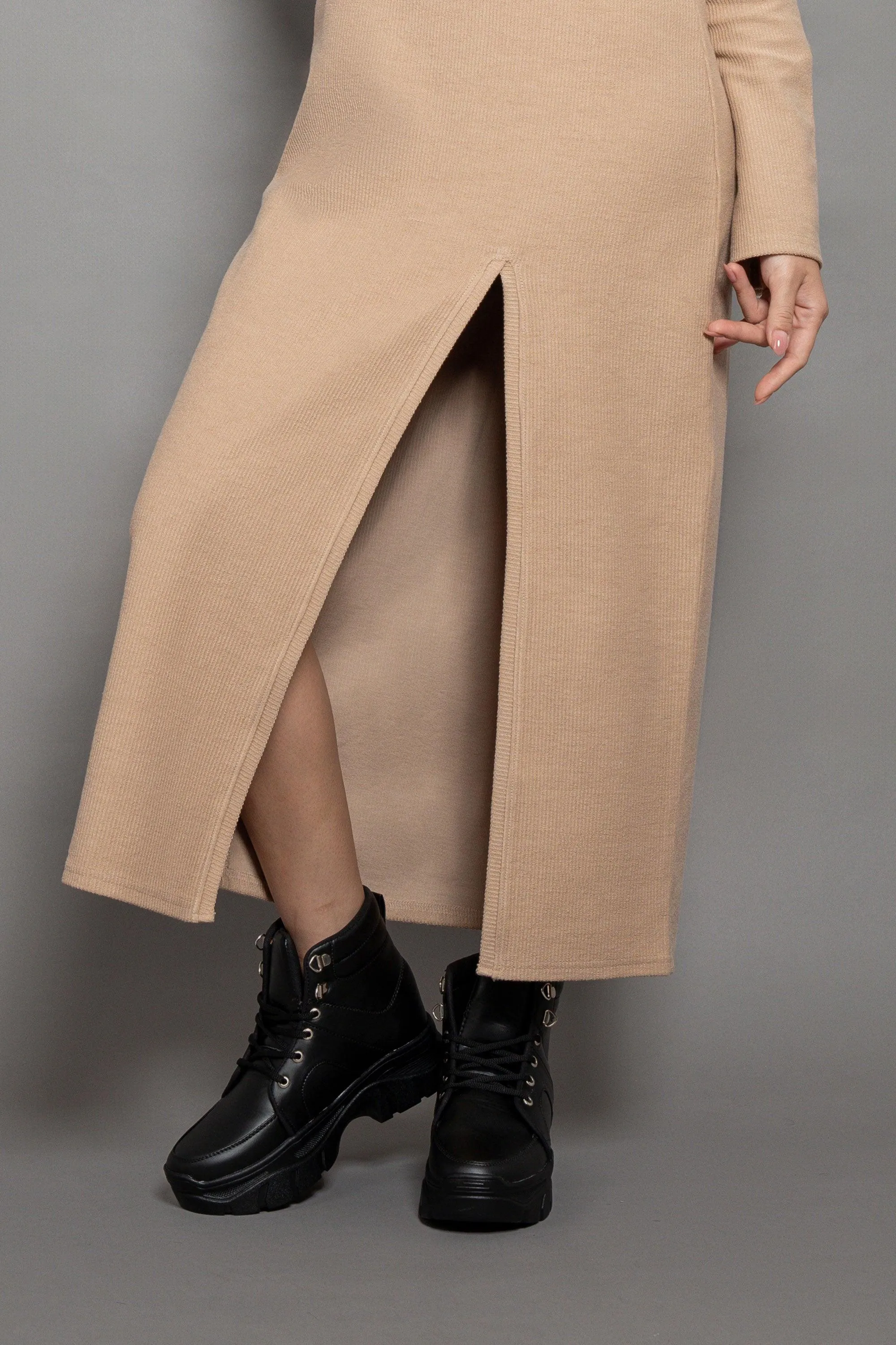 Reverse French Terry Long Dress