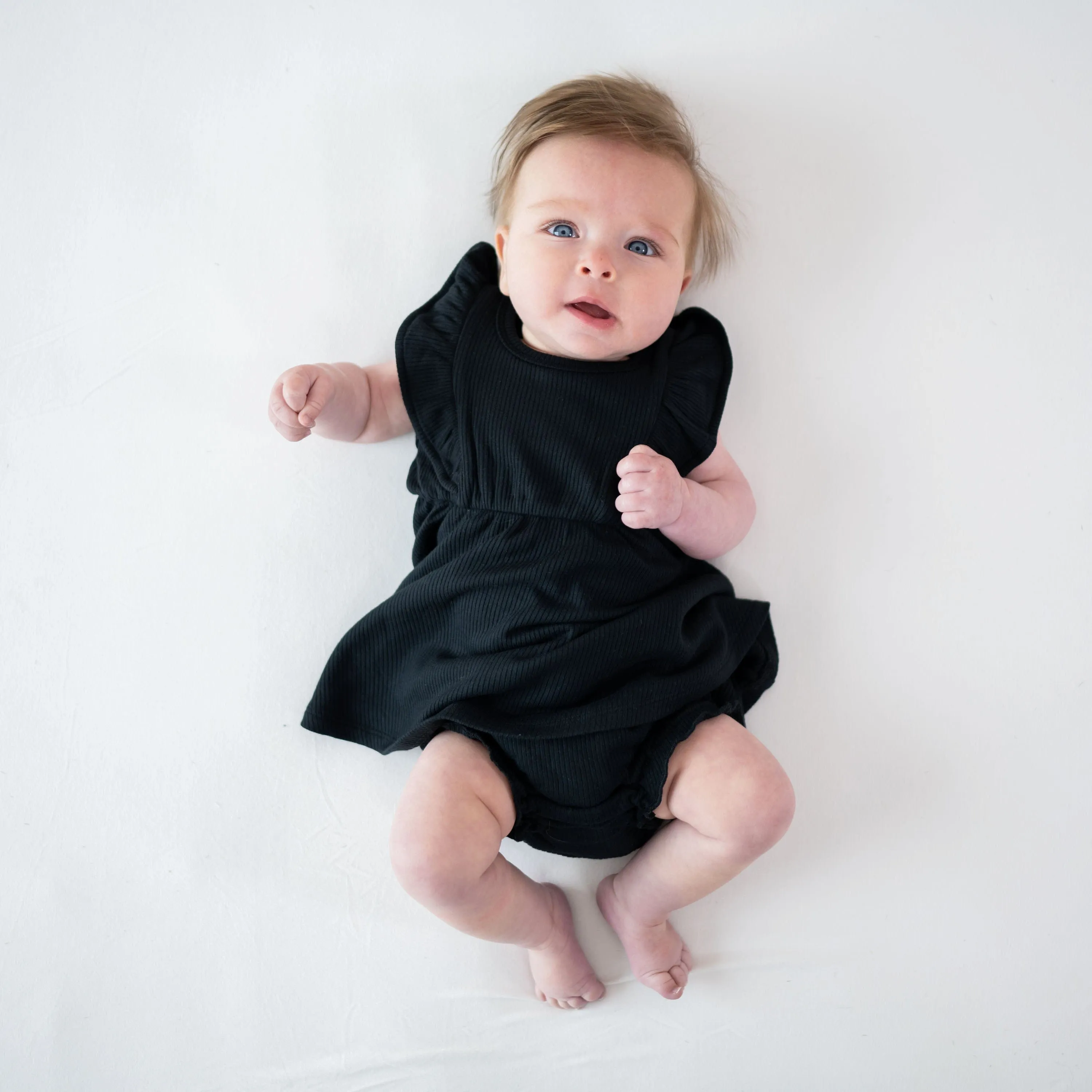 Ribbed Peplum Dress Set in Midnight