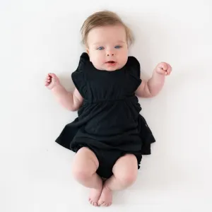 Ribbed Peplum Dress Set in Midnight
