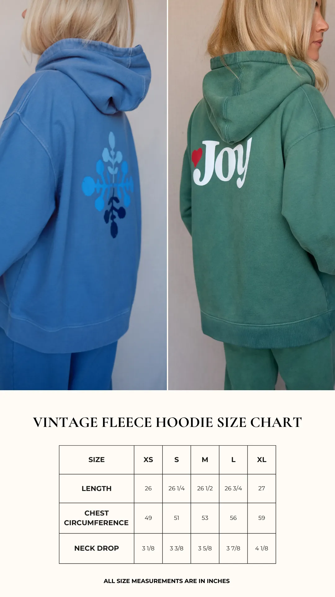 Vintage Fleece Hoodie - Joy