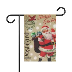 Vintage Santa Seasons Greetings Garden & House Banner