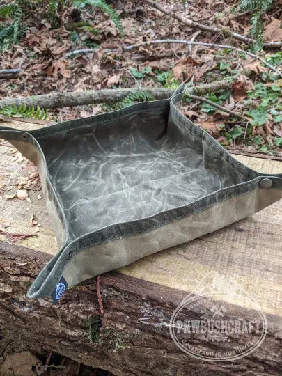 Waxed Canvas Travel Tray in 4 Sizes Perfect for keeping your gear together in the woods