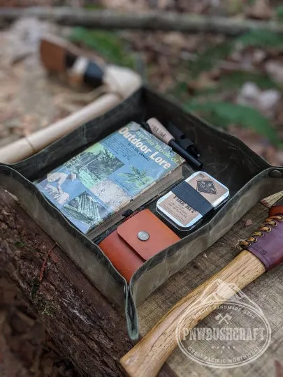Waxed Canvas Travel Tray in 4 Sizes Perfect for keeping your gear together in the woods