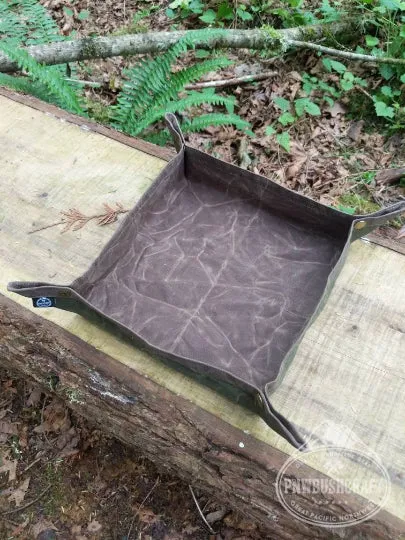 Waxed Canvas Travel Tray in 4 Sizes Perfect for keeping your gear together in the woods