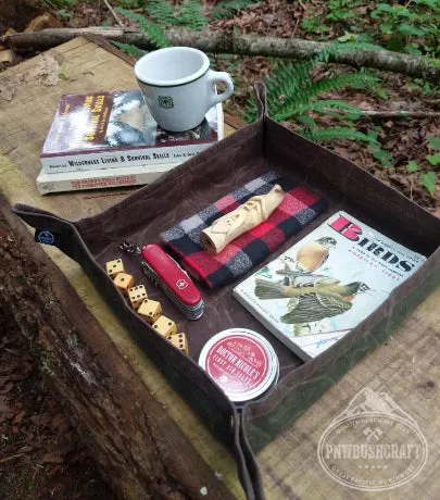 Waxed Canvas Travel Tray in 4 Sizes Perfect for keeping your gear together in the woods