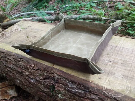 Waxed Canvas Travel Tray in 4 Sizes Perfect for keeping your gear together in the woods