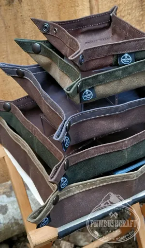 Waxed Canvas Travel Tray in 4 Sizes Perfect for keeping your gear together in the woods