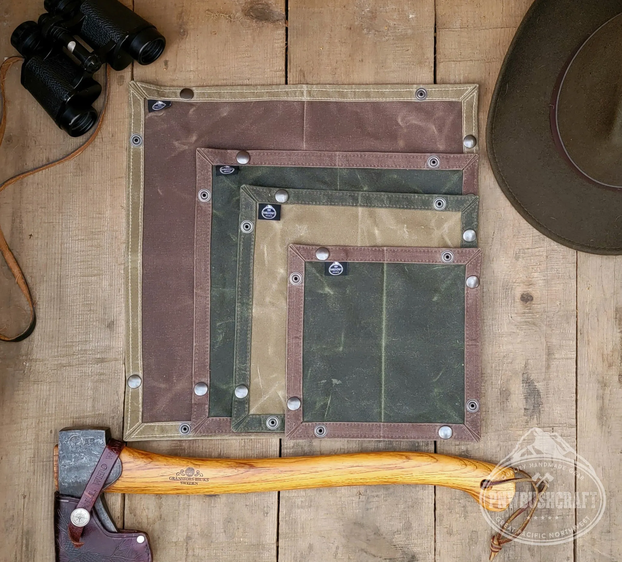 Waxed Canvas Travel Tray in 4 Sizes Perfect for keeping your gear together in the woods