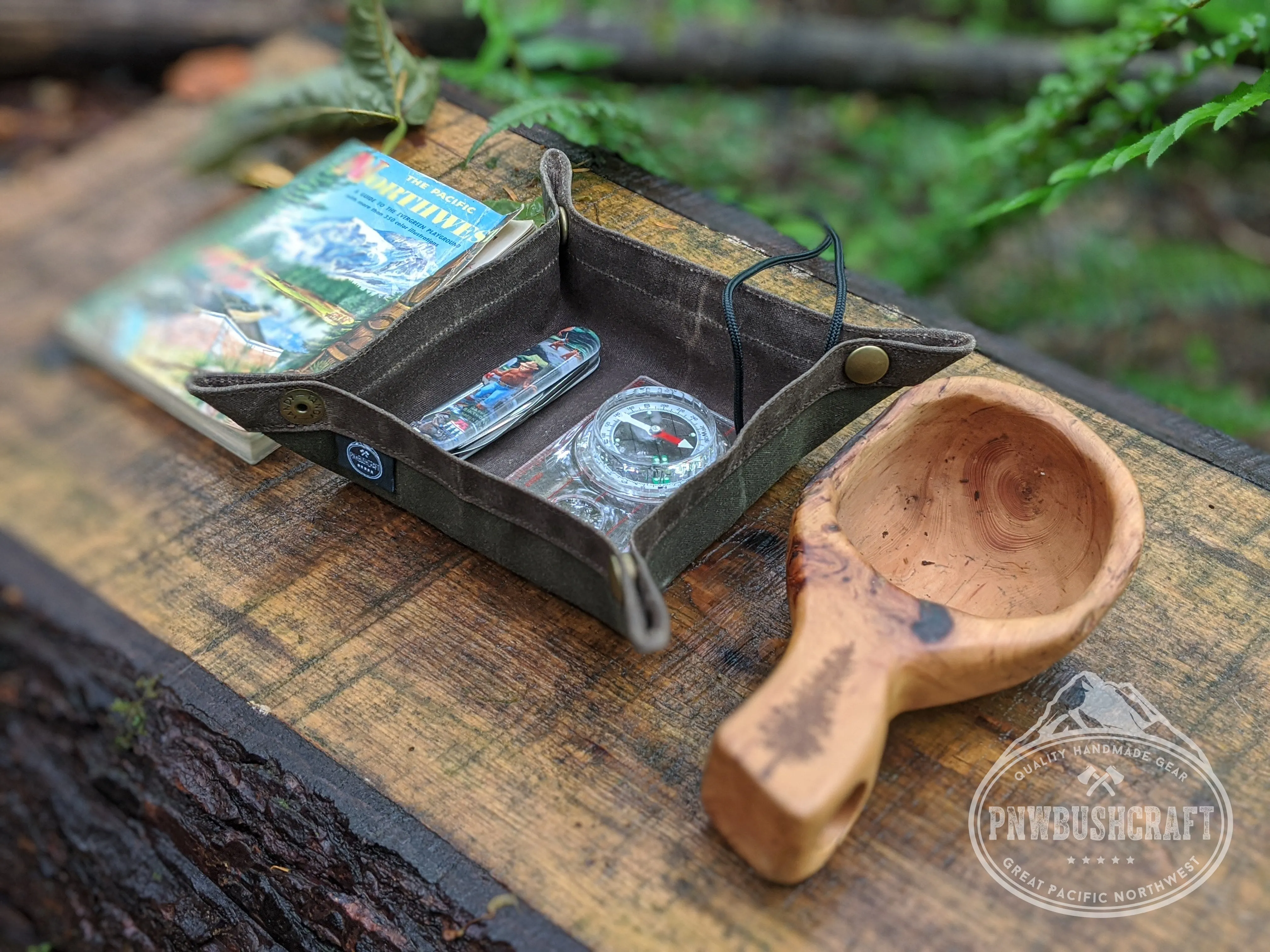 Waxed Canvas Travel Tray in 4 Sizes Perfect for keeping your gear together in the woods