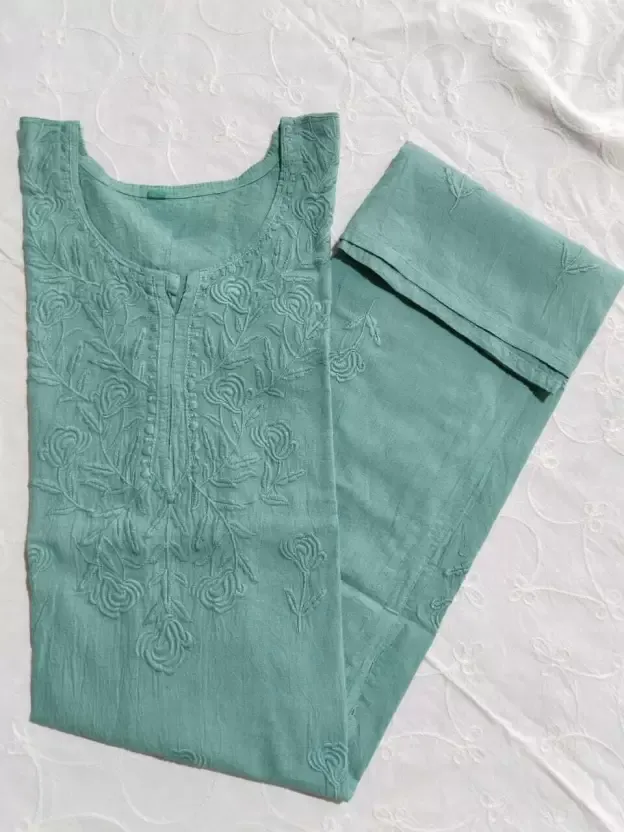 Women Embroidered Pure Cotton A-line Kurta